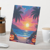 熱帯ビーチのハロウィーン 台座サイン (インサイチュ)