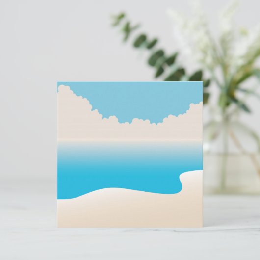 熱帯ビーチのパーティー5x5のベビーシャワーの招待状 招待状 (スタンド正面)