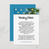 熱帯ビーチのパーム結婚ストリングライトの詳細 エンクロージャーカード (正面/裏面)