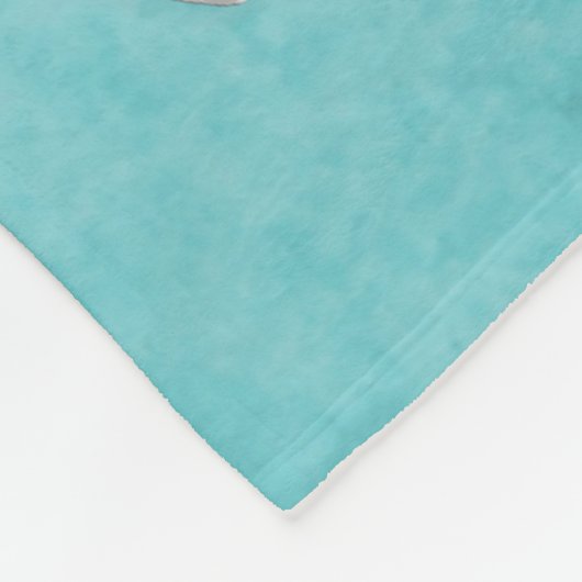 熱帯ビーチのヒトデの海のターコイズの水彩画 フリースブランケット (角)