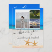 熱帯ビーチのヒトデ結婚ザメ サンキューカード (正面/裏面)