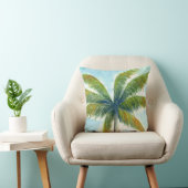 熱帯ビーチのヤシの木で晴れた日 クッション (椅子)