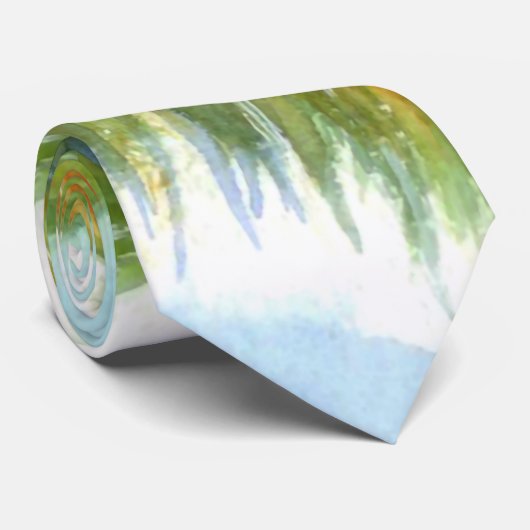 熱帯ビーチのヤシの木で晴れた日 ネクタイ (ロール)