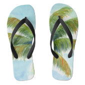熱帯ビーチのヤシの木で晴れた日 ビーチサンダル (フットベッド)