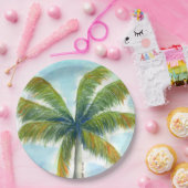 熱帯ビーチのヤシの木で晴れた日 ペーパープレート (パーティー)