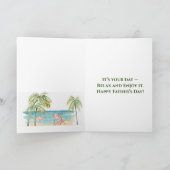 熱帯ビーチのヤシの木の完璧な父の日 カード (内部)