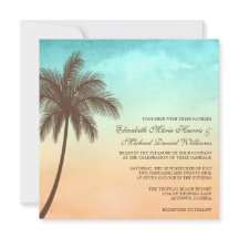 熱帯ビーチのヤシの木の結婚式の正方形