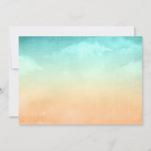 熱帯ビーチのヤシの木の結婚式招待状 招待状 (裏面)