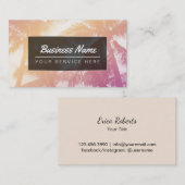 熱帯ビーチのヤシの木の美容院 名刺 (正面/裏面)