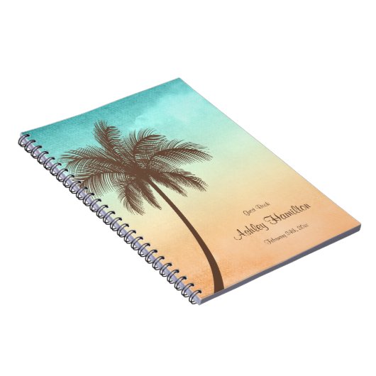 熱帯ビーチのヤシの木の菓子16の来客名簿 ノートブック (右側)