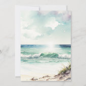 熱帯ビーチのヤシの木は日付カードを保存 サンキューカード (裏面)