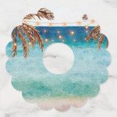 熱帯ビーチのヤシの木 ワイングラスタグ (裏面)