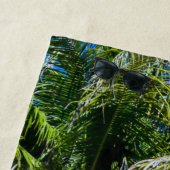 熱帯ビーチのヤシの木DIY写真パーソナライズされた ビーチタオル (インサイチュ)