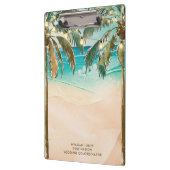 熱帯ビーチのヤシ結婚の木のコーディネーター クリップボード (左)