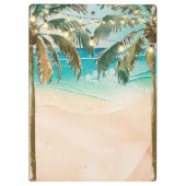 熱帯ビーチのヤシ結婚の木のコーディネーター クリップボード (裏面)