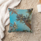 熱帯ビーチのヴィンテージのヤシの木 クッション (ブランケット)