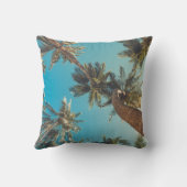 熱帯ビーチのヴィンテージのヤシの木 クッション (裏面)