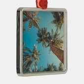 熱帯ビーチのヴィンテージのヤシの木 メタルオーナメント (右)