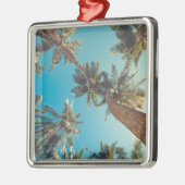 熱帯ビーチのヴィンテージのヤシの木 メタルオーナメント (左)