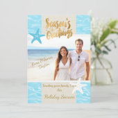熱帯ビーチの写真のクリスマスカード シーズンカード (スタンド正面)
