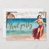 熱帯ビーチの卒業パーティーの招待 招待状 (正面)