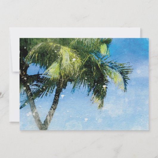 熱帯ビーチの夏の結婚式の保存日付カード サンキューカード (裏面)