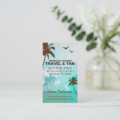 熱帯ビーチの旅行及びタンの名刺の青 名刺 (スタンド正面)