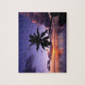 熱帯ビーチの日没のゲームのパズル ジグソーパズル (縦)