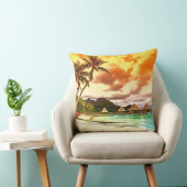 熱帯ビーチの日没の装飾用クッション クッション (椅子)