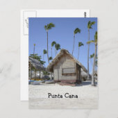 熱帯ビーチの木小屋 ポストカード (正面/裏面)