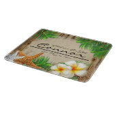 熱帯ビーチの木製のスタイル カッティングボード (角)