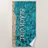 熱帯ビーチの海水眺め ビーチタオル (正面)