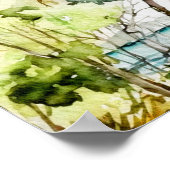 熱帯ビーチの目的地のウェディングウェルカムサイン ポスター (角)