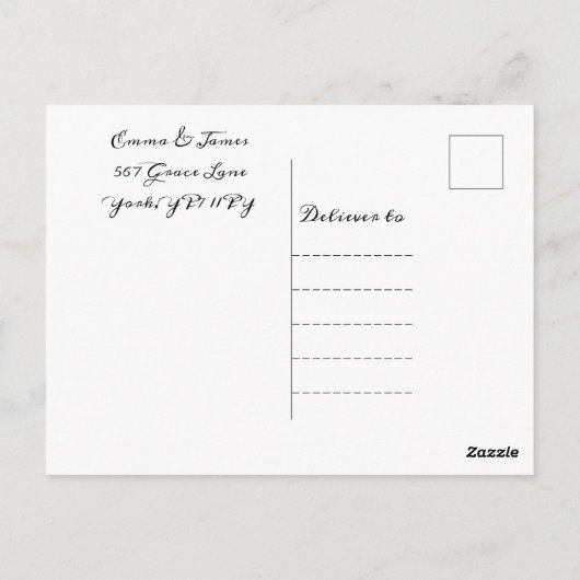 熱帯ビーチの目的地の保存日付 ポストカード (裏面)