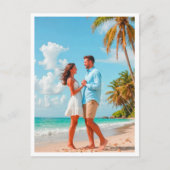 熱帯ビーチの目的地の婚約写真 ポストカード (正面)
