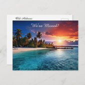 熱帯ビーチの目的地の新しい住所 ポストカード (正面/裏面)