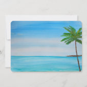 熱帯ビーチの目的地の結婚式の写真 セーブザデート (裏面)