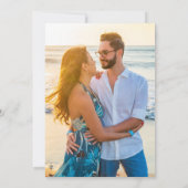 熱帯ビーチの目的地の結婚式の写真 招待状 (裏面)