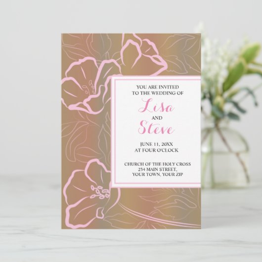 熱帯ビーチの目的地の結婚式の招待状 招待状 (スタンド正面)