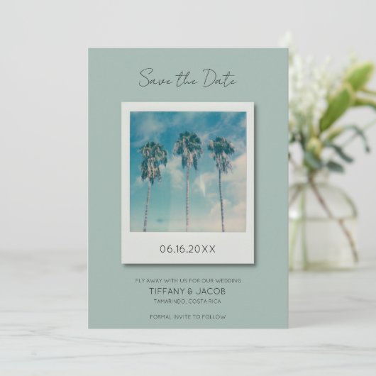 熱帯ビーチの目的地の結婚式の日付を保存 セーブザデート (スタンド正面)