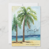 熱帯ビーチの目的地の結婚式の日付を保存 セーブザデート (正面)