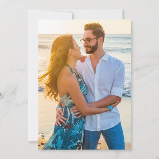 熱帯ビーチの目的地の結婚式の日付を保存 セーブザデート (裏面)