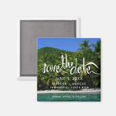 熱帯ビーチの目的地の結婚式の日付を保存 マグネット (正面/裏面)