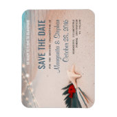 熱帯ビーチの目的地の結婚式の日付を保存 マグネット (縦)