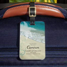 熱帯ビーチの目的地の結婚式の日付を保存 ラゲッジタグ