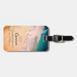 熱帯ビーチの目的地の結婚式の日付を保存 ラゲッジタグ