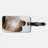 熱帯ビーチの目的地の結婚式の日付を保存 ラゲッジタグ (裏面横)