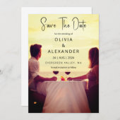 熱帯ビーチの目的地の結婚式の日付を保存 招待状 (正面/裏面)