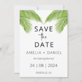 熱帯ビーチの目的地の結婚式の日付を保存 招待状 (正面)