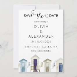 熱帯ビーチの目的地の結婚式の日付を保存 招待状